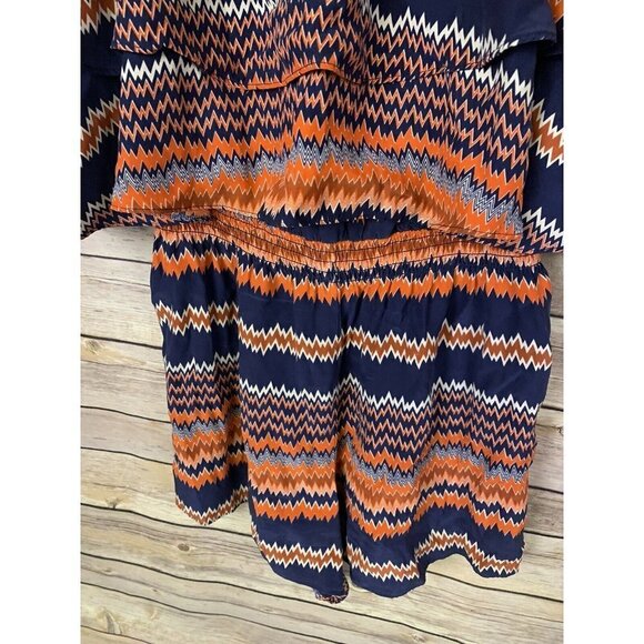 Parker Medium 100% Silk Romper Chevron Print - Picture 3 of 9